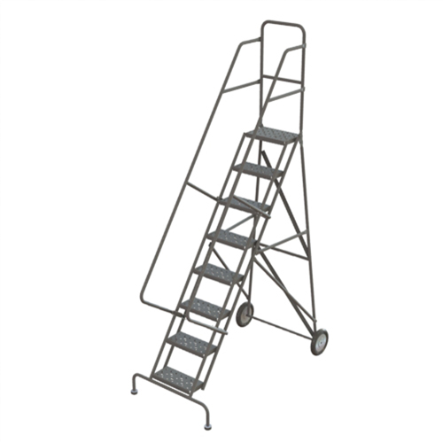 Rolling Ladder, 8 Steps, Serrated, 86" High OSI Industrial Sales