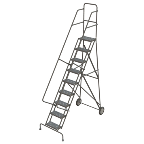 Rolling Ladder, 9 Steps, Serrated, 96" High OSI Industrial Sales