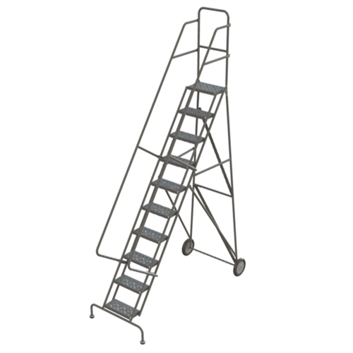 Rolling Ladder, 10 Steps, Serrated, 106" High OSI Industrial Sales