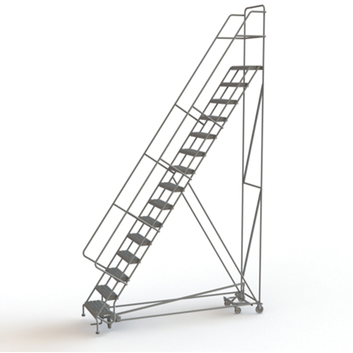 &eacute;chelles roulantes multidirectionnelles, 15 marches, Largeur de la marche 24", Hauteur de la plateforme 150", Acier OSI Industrial Sales