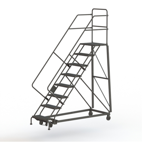 &eacute;chelles robustes en angle de s&eacute;curit&eacute;, 8 marches, Perfor&eacute;, Inclinaison 50°, Hauteur 80" OSI Industrial Sales