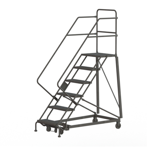 Heavy Duty Safety Slope Ladder, 6 Steps, Serrated, 50° Incline, 60" High OSI Industrial Sales