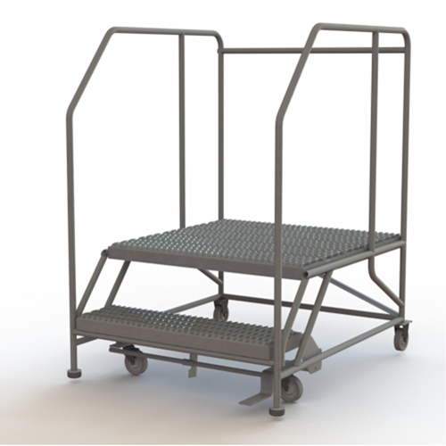 Mobile Work Platform, Steel, 2 Steps, 20" H, 36" D, 36" Step, Serrated OSI Industrial Sales