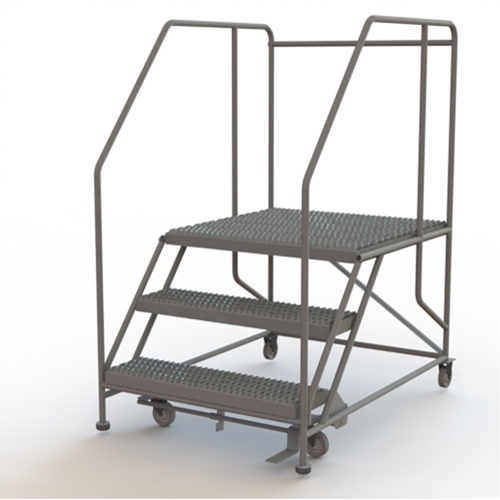 Mobile Work Platform, Steel, 3 Steps, 30" H, 36" D, 36" Step, Serrated OSI Industrial Sales