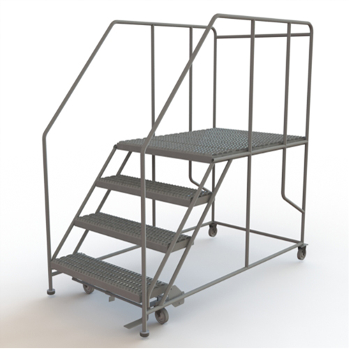 Mobile Work Platform, Steel, 4 Steps, 40" H, 48" D, 36" Step, Serrated OSI Industrial Sales