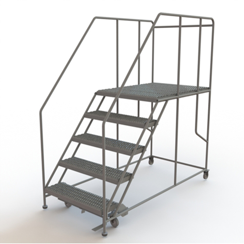 Mobile Work Platform, Steel, 5 Steps, 50" H, 48" D, 36" Step, Serrated OSI Industrial Sales