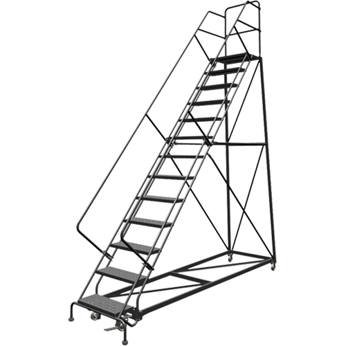 &eacute;chelles en angle de s&eacute;curit&eacute;, 13 marches, Perfor&eacute;, Inclinaison 50°, Hauteur 130" OSI Industrial Sales