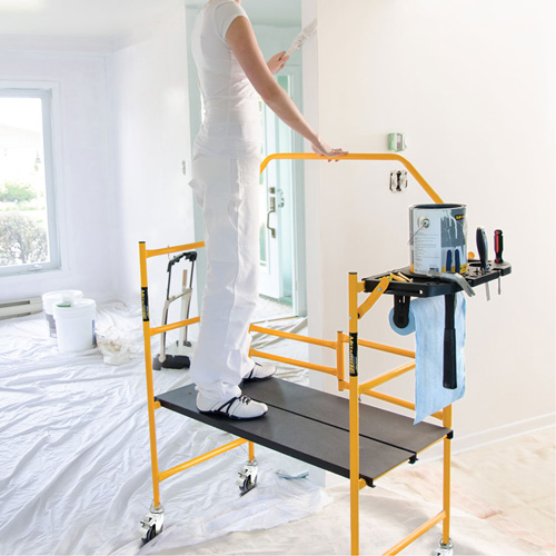 Jobsite Series 4' Safety Rail & Tool Shelf Scaffold Kit, Steel Frame, 49-1/2" D x 57-3/4" H OSI Industrial Sales