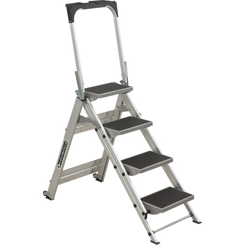 Tilt & Roll Step Stool Ladder, 4 Steps, 44.25" x 22.13" x 59" High OSI Industrial Sales