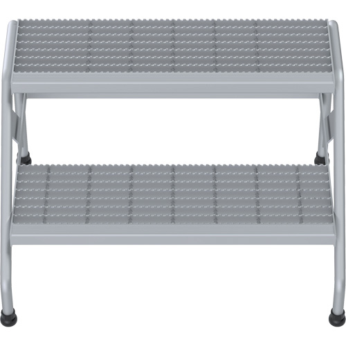 Aluminum Step Stand, 2 Step(s), 32-13/16" W x 24-9/16" L x 20" H, 500 lbs. Capacity OSI Industrial Sales