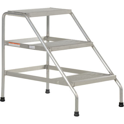 Aluminum Step Stand, 3 Step(s), 22-13/16" W x 34-9/16" L x 30" H, 500 lbs. Capacity OSI Industrial Sales