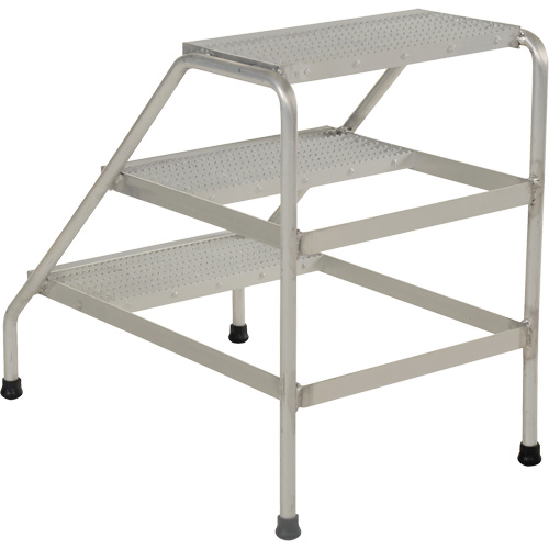 Aluminum Step Stand, 3 Step(s), 22-13/16" W x 34-9/16" L x 30" H, 500 lbs. Capacity OSI Industrial Sales