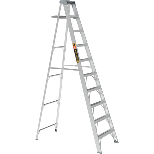 Step Ladder with Paint Tray, 10', Aluminum, 225 lbs. Capacity, Type 2 OSI Industrial Sales