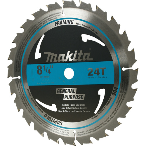 Lame de scie circulaire pour charpente &agrave; pointes au carbure, 8-1/4", 24 dents, Pour Bois OSI Industrial Sales