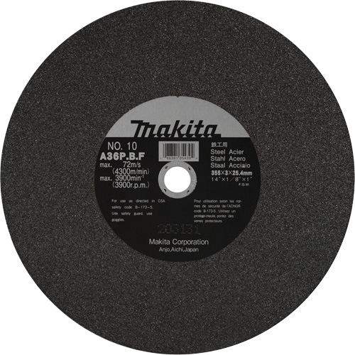 Metal Cutting Wheels, 14" x 1/8", 1" Arbor, Aluminum Oxide, 3900 RPM OSI Industrial Sales