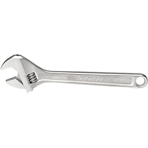 Adjustable Wrench, 12-1/8" L, 1-19/32" Max Width, Chrome OSI Industrial Sales