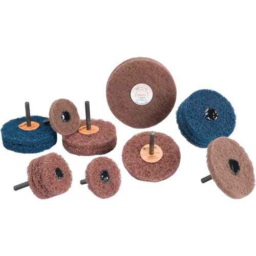 Meule Buff & Blend Standard Abrasives, 3" dia. x 1/4" la, Arbre 1/4", Oxyde d'aluminium OSI Industrial Sales