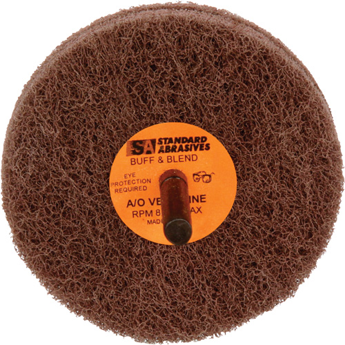Standard Abrasives 2-Ply Buff & Blend Wheel, 3" Dia. x 2" W, 1/4" Arbor, Aluminum Oxide OSI Industrial Sales