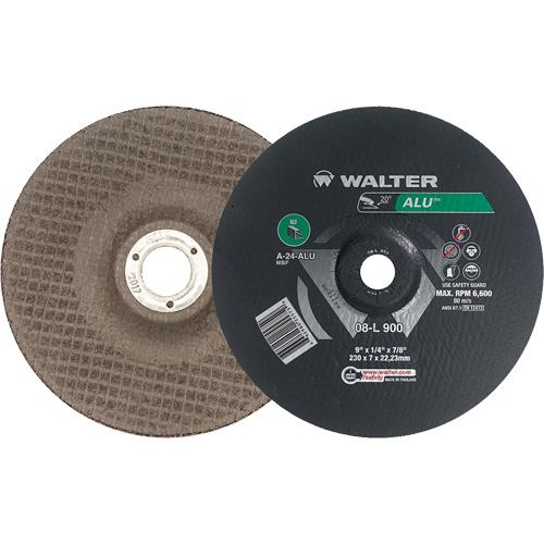 Aluminium Depressed Centre Grinding Wheels, 9" x 1/4", 7/8" Arbor, Type 27 OSI Industrial Sales