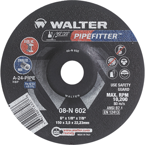 Meule PIPEFITTER, 7" x 1/8", Arbre 7/8", Type 27 OSI Industrial Sales