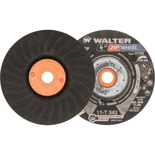 Meules &agrave; tronçonner renforc&eacute;es Zipcut vissables pour scies circulaires, 4-1/2" x 7/8", Arbre de 5/8"-11, Type 27, Oxyde d'aluminium, 13 300 Tr/min OSI Industrial Sales