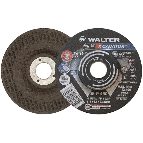 Meule XCAVATOR, 4-1/2" x 1/4", Arbre 7/8", Zirconium, Type 27 OSI Industrial Sales