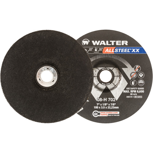 Allsteel XX Depressed Centre Grinding Wheels, 7" x 1/8", 7/8" Arbor, Type 27 OSI Industrial Sales