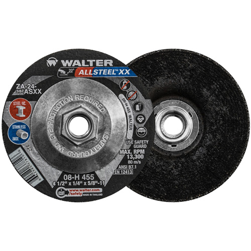 HP XX Grinding Wheel, 4-1/2" x 1/4", 5/8"-11 Arbor, Aluminum Oxide, Type 27 OSI Industrial Sales