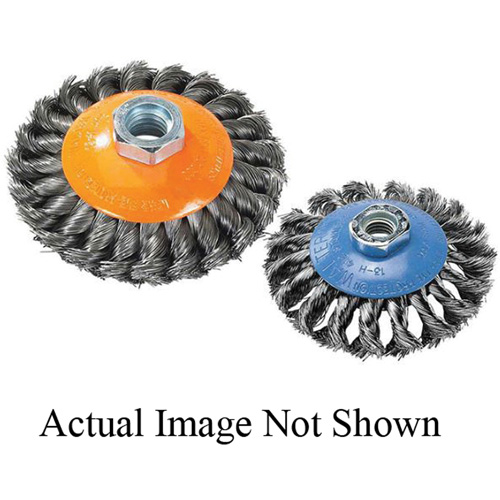 Knot-Twisted Wire Saucer Cup Brush, 6" Dia. x 5/8"-11 Arbor OSI Industrial Sales