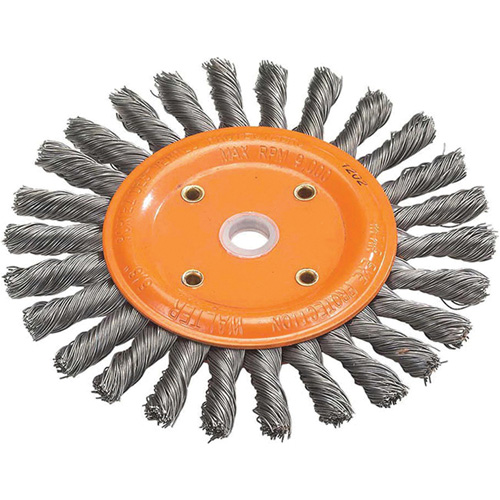 Knot-Twisted Wire Bench Wheel, 6" Dia., 0.0118" Fill, 5/8" Arbor, Steel OSI Industrial Sales