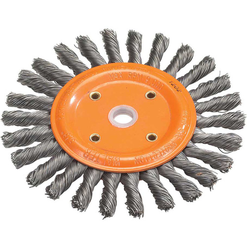 Knot-Twisted Wire Bench Wheel, 8" Dia., 0.0118" Fill, 5/8" Arbor, Steel OSI Industrial Sales