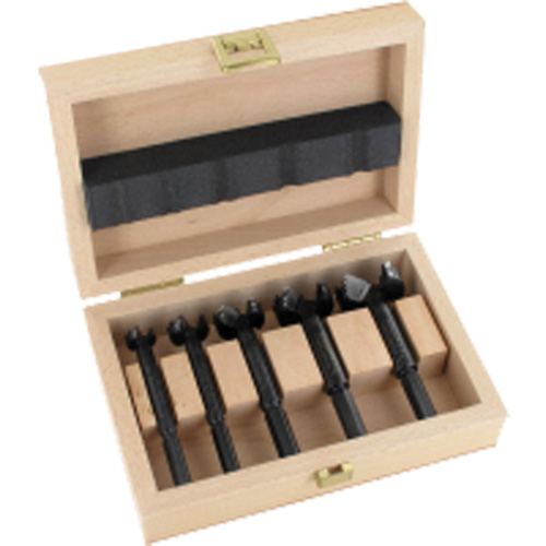 Bormax Forstner Bit Kits in a Wooden Box, 7 Pieces, Steel OSI Industrial Sales