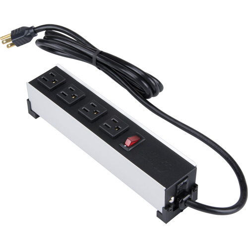 Barre d'alimentation en aluminium bross&eacute; pour l'int&eacute;rieur, 4 Prise(s), 6' OSI Industrial Sales