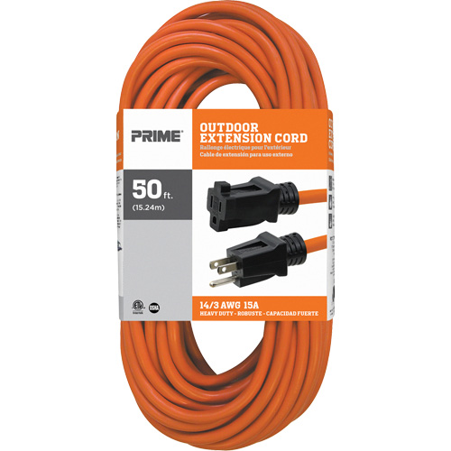 Cordon rallonge en vinyle, Ext&eacute;rieur, SJTW, AWG 14/3, 15 A, 50' OSI Industrial Sales