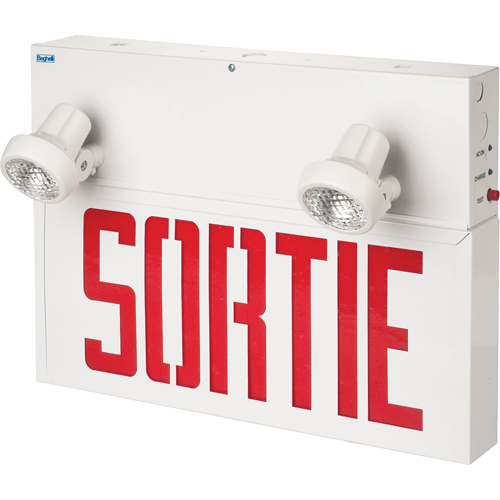 Stella Combination Signs - Sortie, LED, Hardwired, 17-1/2" L x 12-1/2" W, French OSI Industrial Sales