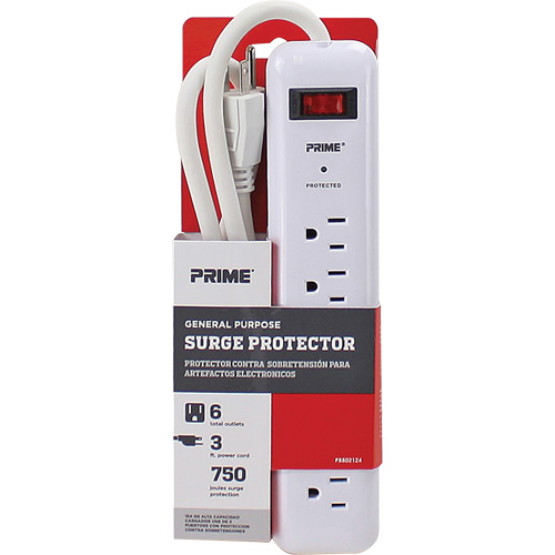 Protecteurs de surtension, 6 Prises, 750 J, 1875, Cordon 3' OSI Industrial Sales