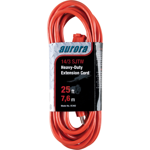 Cordon rallonge en vinyle, Ext&eacute;rieur, SJTW, AWG 14/3, 15 A, 25' OSI Industrial Sales