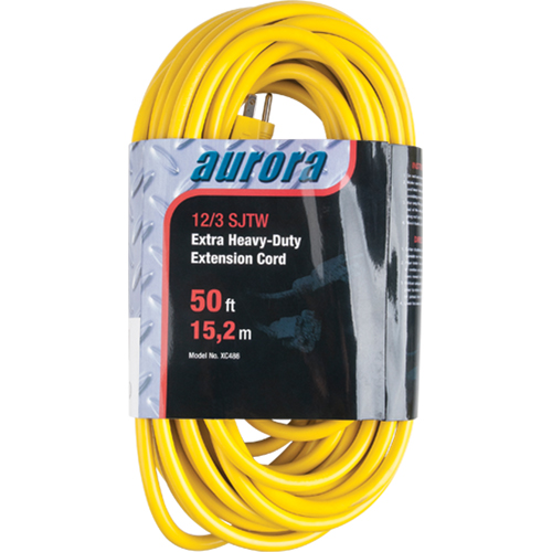 Vinyl Extension Cord, Outdoor, SJTW, 12/3 AWG, 15 A, 50' OSI Industrial Sales