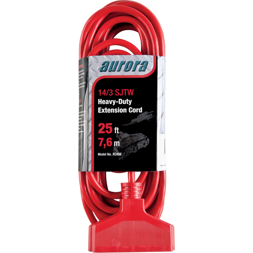 Cordon rallonge en vinyle, Ext&eacute;rieur, SJTW, AWG 14/3, 15 A, 3 prise(s), 25' OSI Industrial Sales