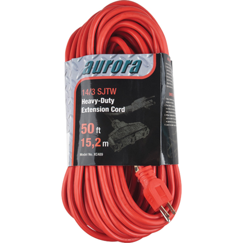 Cordon rallonge en vinyle, Ext&eacute;rieur, SJTW, AWG 14/3, 15 A, 3 prise(s), 50' OSI Industrial Sales