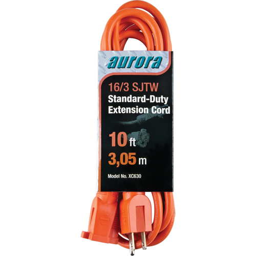Cordon rallonge, Int&eacute;rieur/ext&eacute;rieur, SJTW, AWG 16/3, 13 A, 10' OSI Industrial Sales
