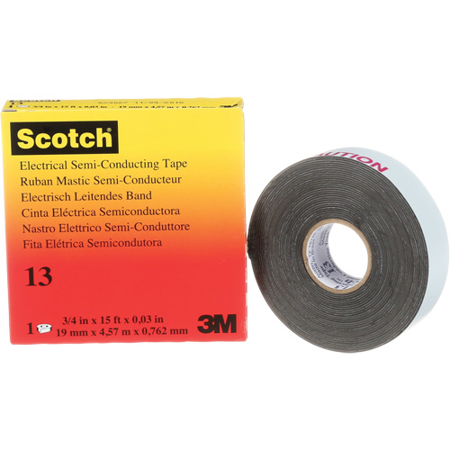 Scotch&reg; Electrical Semi-Conducting Tape, 19 mm (3/4") x 4.6 m (15'), Black, 30 mils OSI Industrial Sales