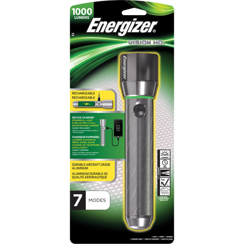 Lampe de poche Vision HD Focus, DEL, 1000 lumens, Piles Rechargeable OSI Industrial Sales