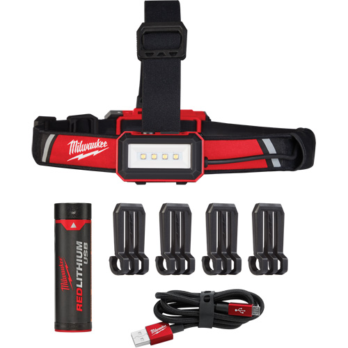Lampe frontale USB &agrave; profil bas, DEL, 600 lumens, 2 hres de fonctionnement, piles Rechargeable OSI Industrial Sales