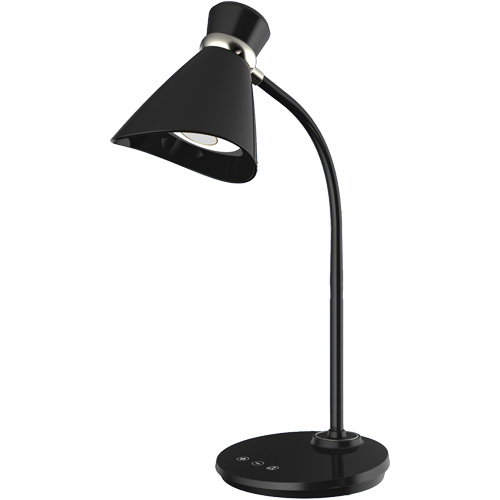 Lampe de bureau, 6 W, DEL, Col 16", Noir OSI Industrial Sales