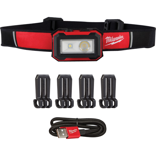 Lampe frontale magn&eacute;tique et lampe de travail, DEL, 450 lumens, 2,5 hres de fonctionnement, piles Rechargeable OSI Industrial Sales