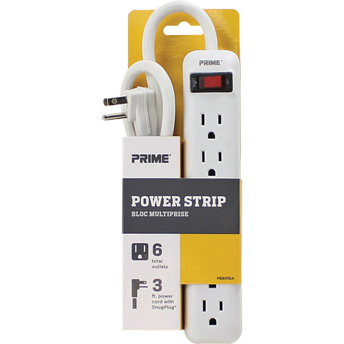 Power Strip, 6 Outlet(s), 3', 15 A, 1875 W, 125 V OSI Industrial Sales