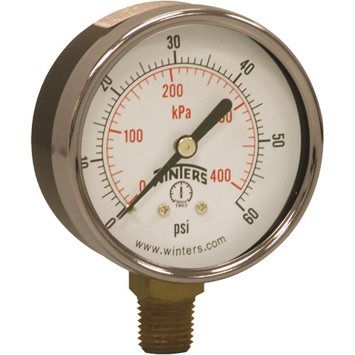 Manom&egrave;tre &eacute;conomique,  2-1/2", 0 - 60 psi, Fixation inf&eacute;rieure, Analogique OSI Industrial Sales