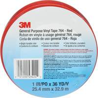 764 General-Purpose Vinyl Tape, 25.4 mm (1") W x 32.9 m (108') L, 5 mils, Red OSI Industrial Sales