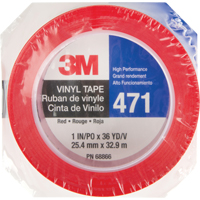471 Vinyl Tape, 25.4 mm (1") W x 32.9 m (108') L, 5.3 mils, Red OSI Industrial Sales